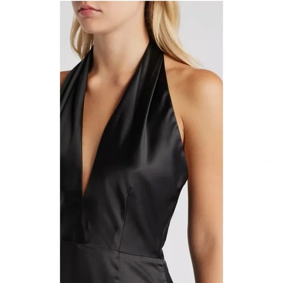 LULUS Glamorous Desires Asymmetric Satin Halter Dress ❤️NWT❤️IN STORES❤️ - Picture 5 of 5